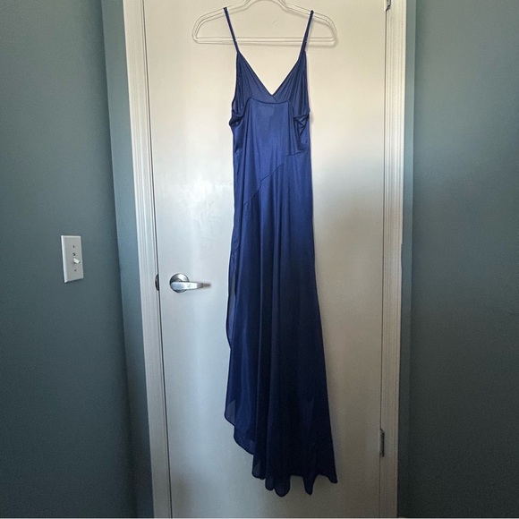 Undercover Wear Blue Vintage Asymmetrical Semi-sheer Full Length Night Dress - Picture 3 of 12